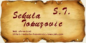 Sekula Topuzović vizit kartica